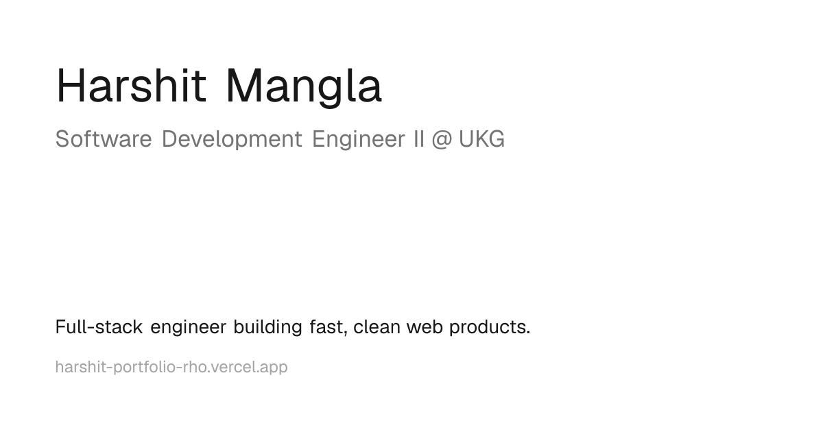 Harshit Mangla — Software Development Engineer II